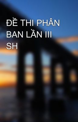 ĐỀ THI PHÂN BAN LẦN III  SH