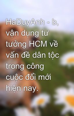 HaDuyAnh - b, vận dụng tư tưởng HCM về vấn đề dân tộc trong công cuộc đổi mới hiện nay.