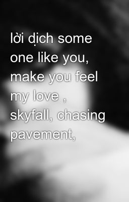 lời dịch some one like you, make you feel my love , skyfall, chasing pavement,
