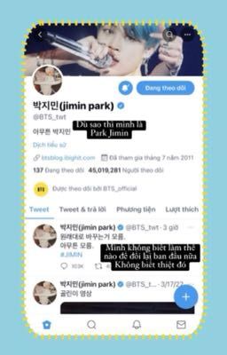 Park Jimin tweet về em người yêu (KookMin)