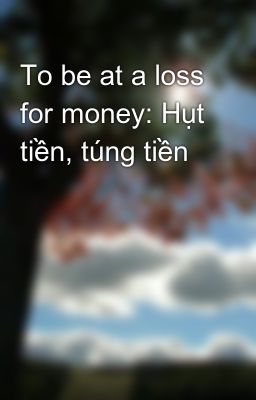 To be at a loss for money: Hụt tiền, túng tiền